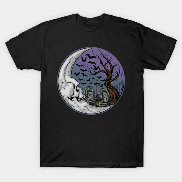 Halloween Moon T-Shirt by RavenWake